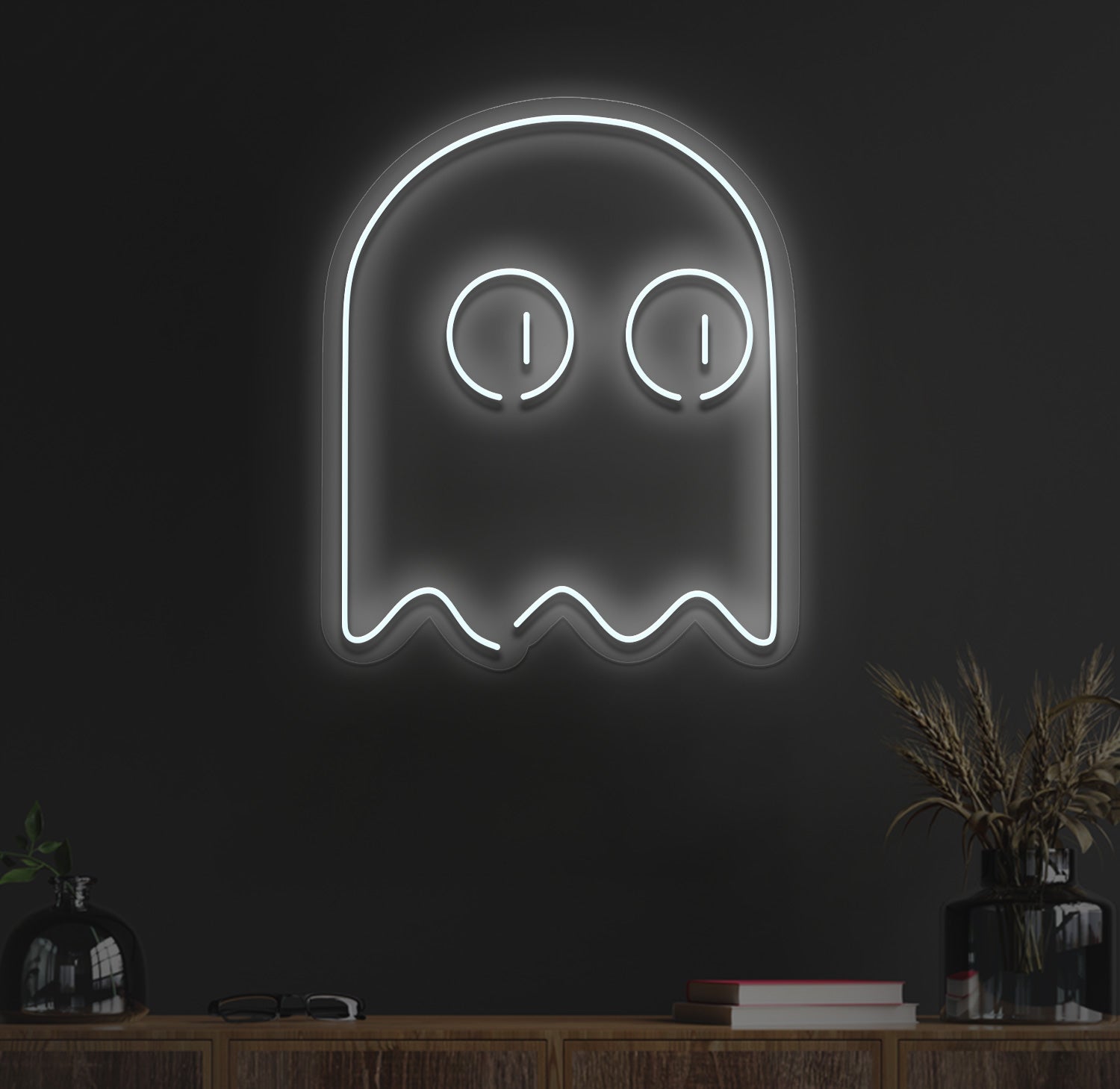 Arcade ghost neon sign