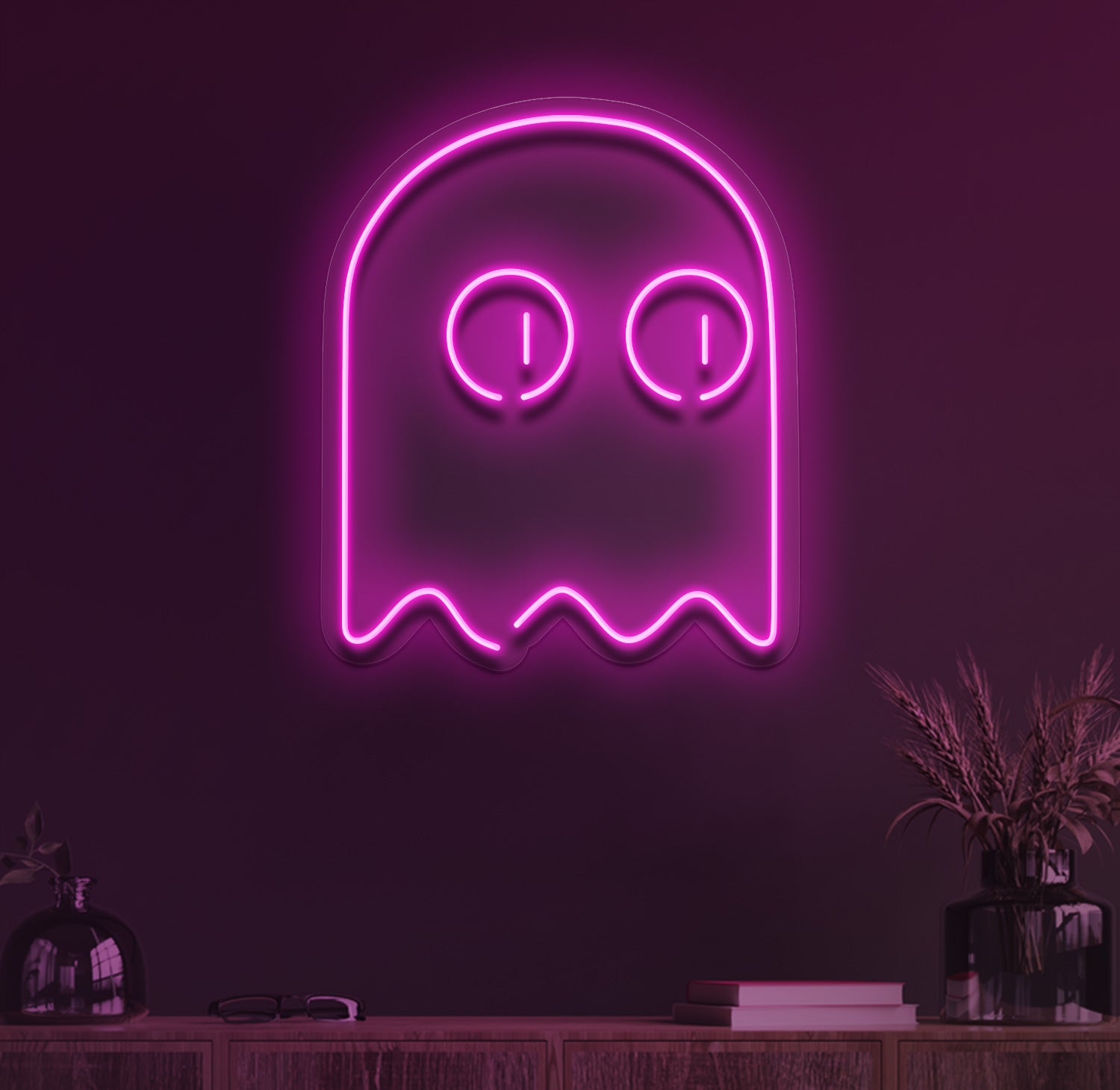 Arcade ghost neon sign