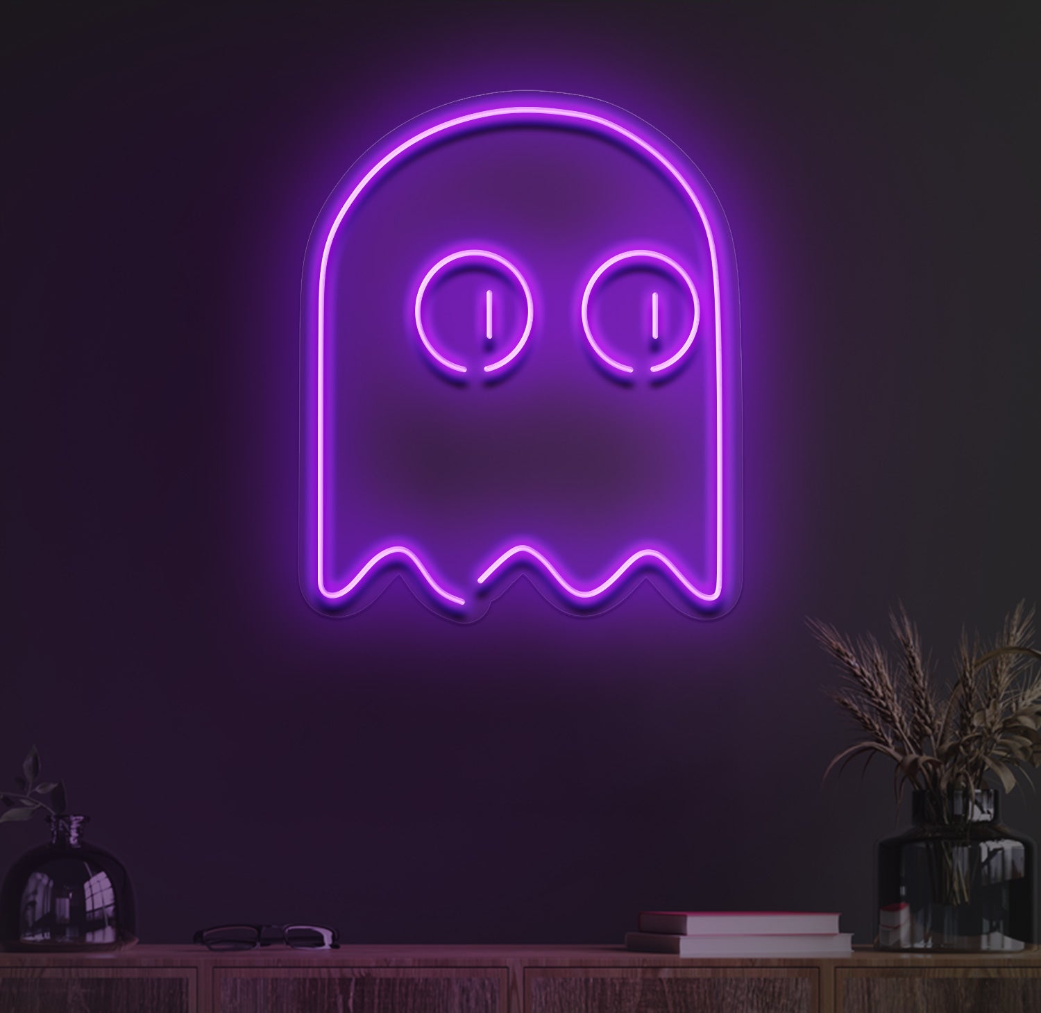 Arcade ghost neon sign