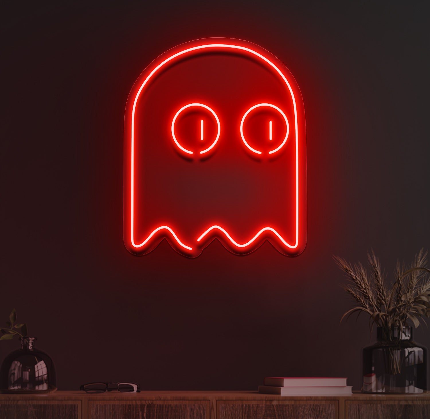 Arcade ghost neon sign