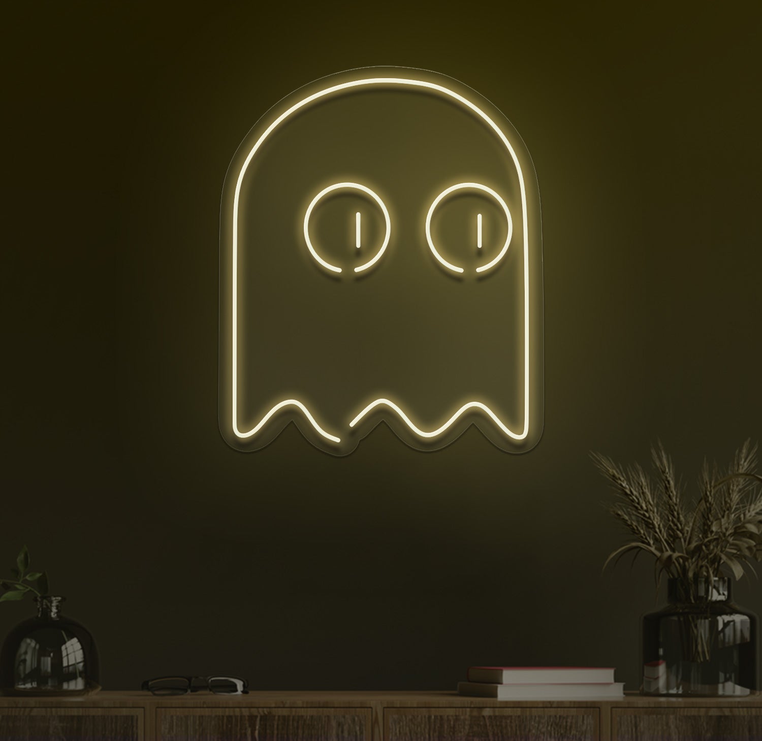 Arcade ghost neon sign