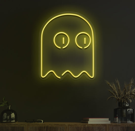 Arcade ghost neon sign