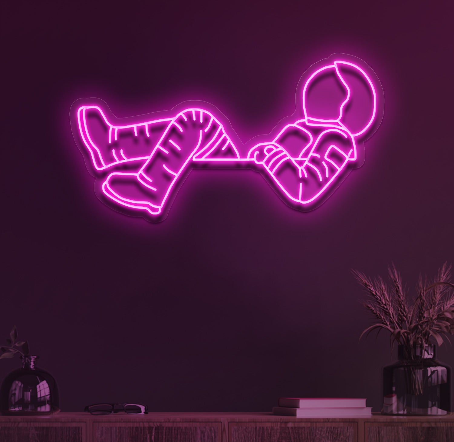 Chilling in space neon sign