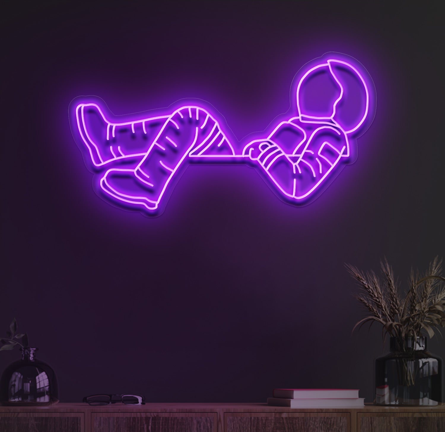 Chilling in space neon sign