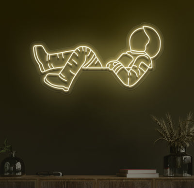 Chilling in space neon sign