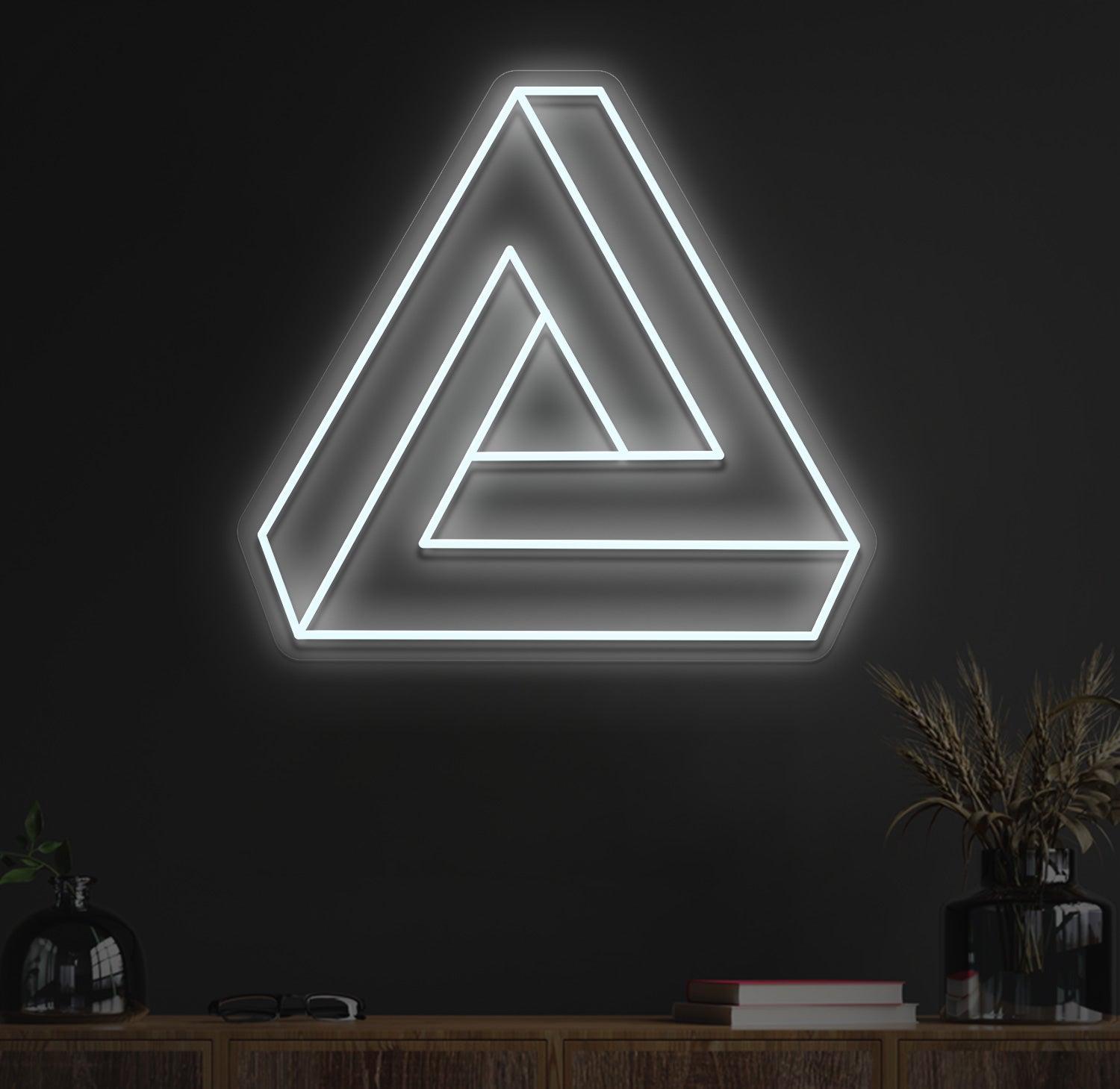 Penrose triangle neon sign