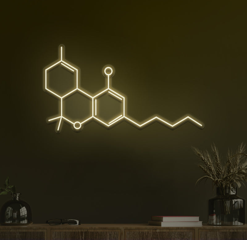 THC Molecule Neon Sign