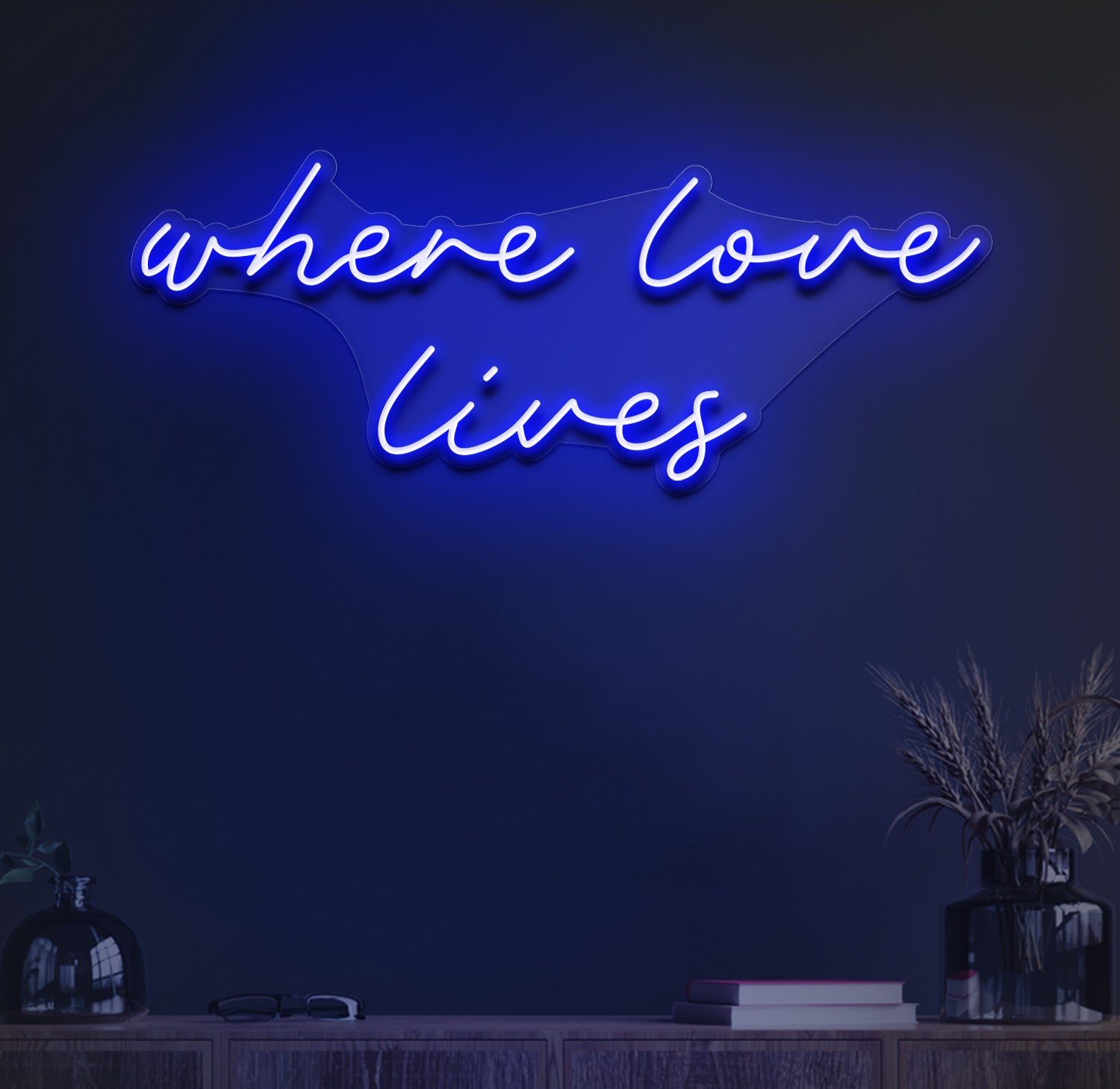 Where love lives neon sign