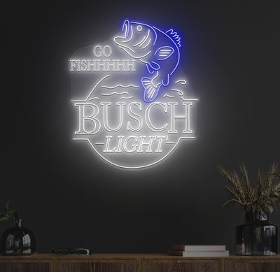 Go Fish Busch Light Neon Sign