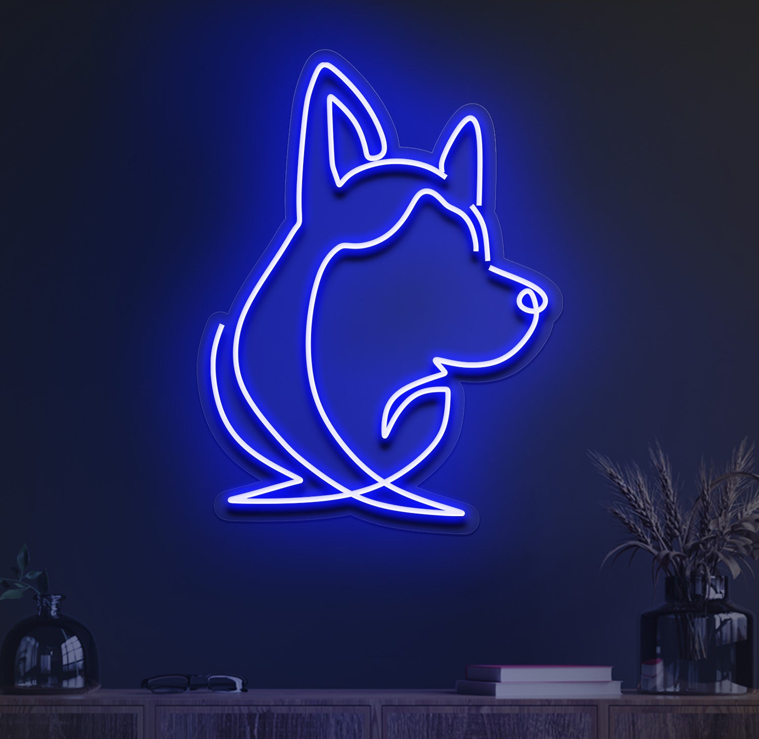 Husky Face Neon Sign