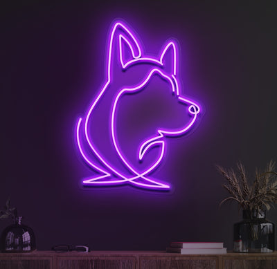 Husky Face Neon Sign