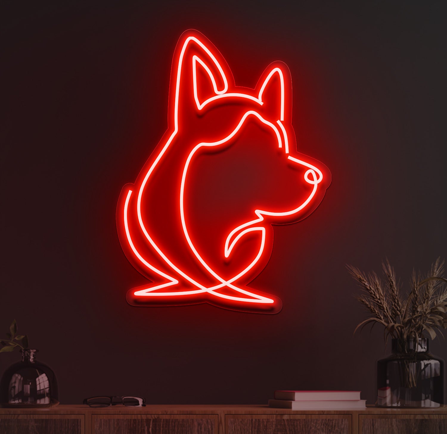 Husky Face Neon Sign