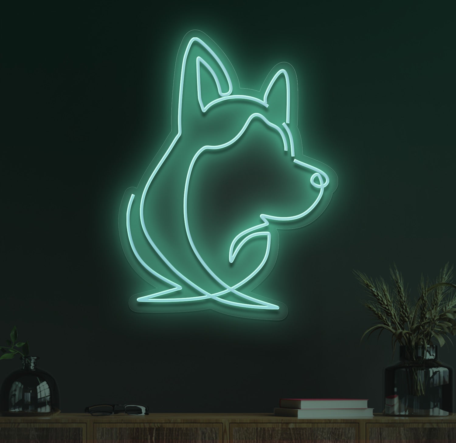 Husky Face Neon Sign