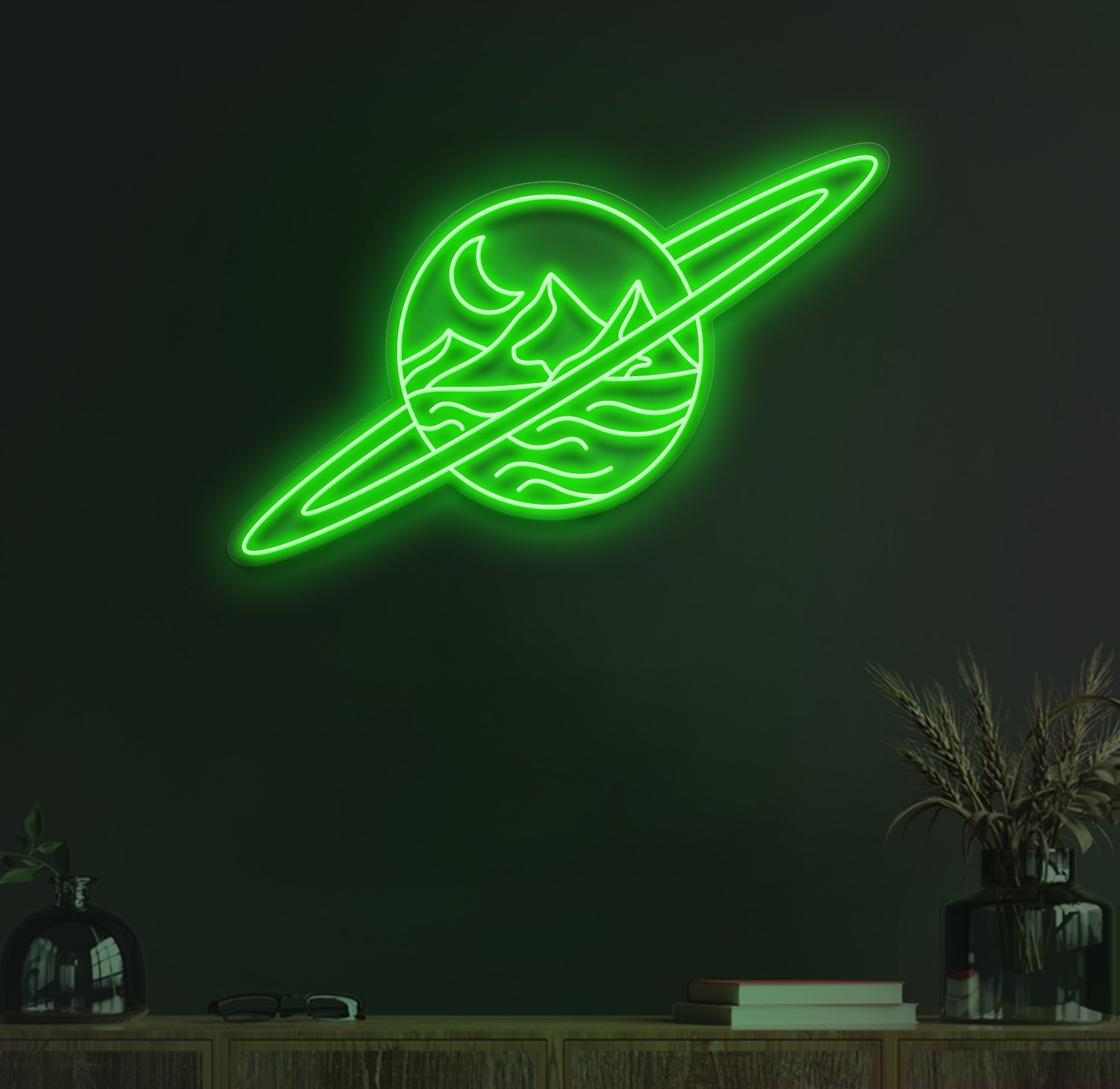 Lonely planet neon sign