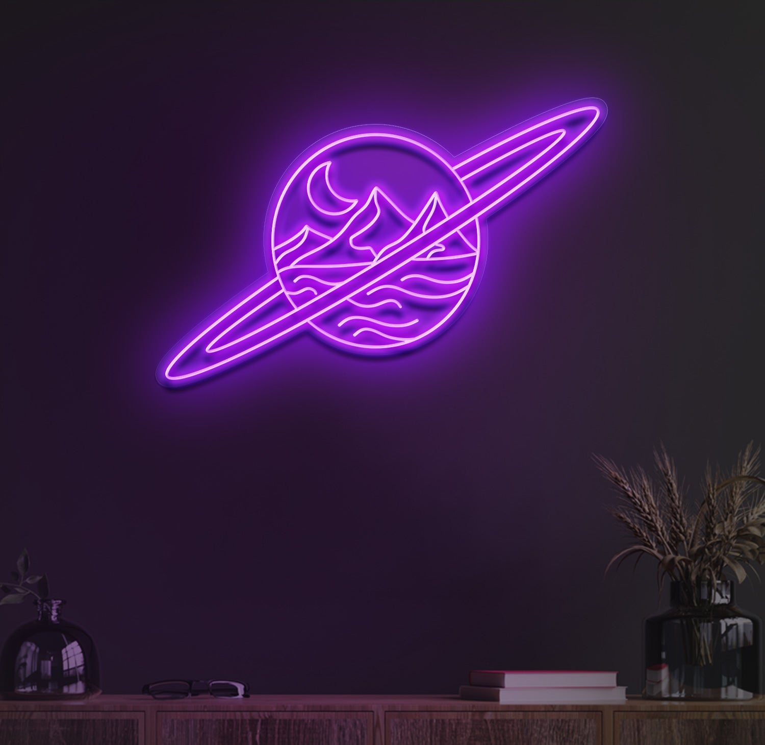 Lonely planet neon sign