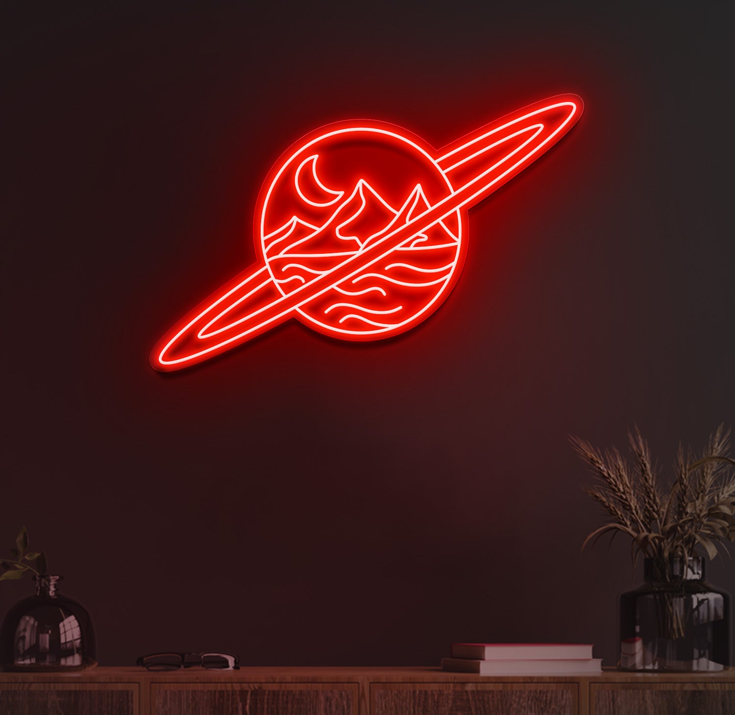 Lonely planet neon sign