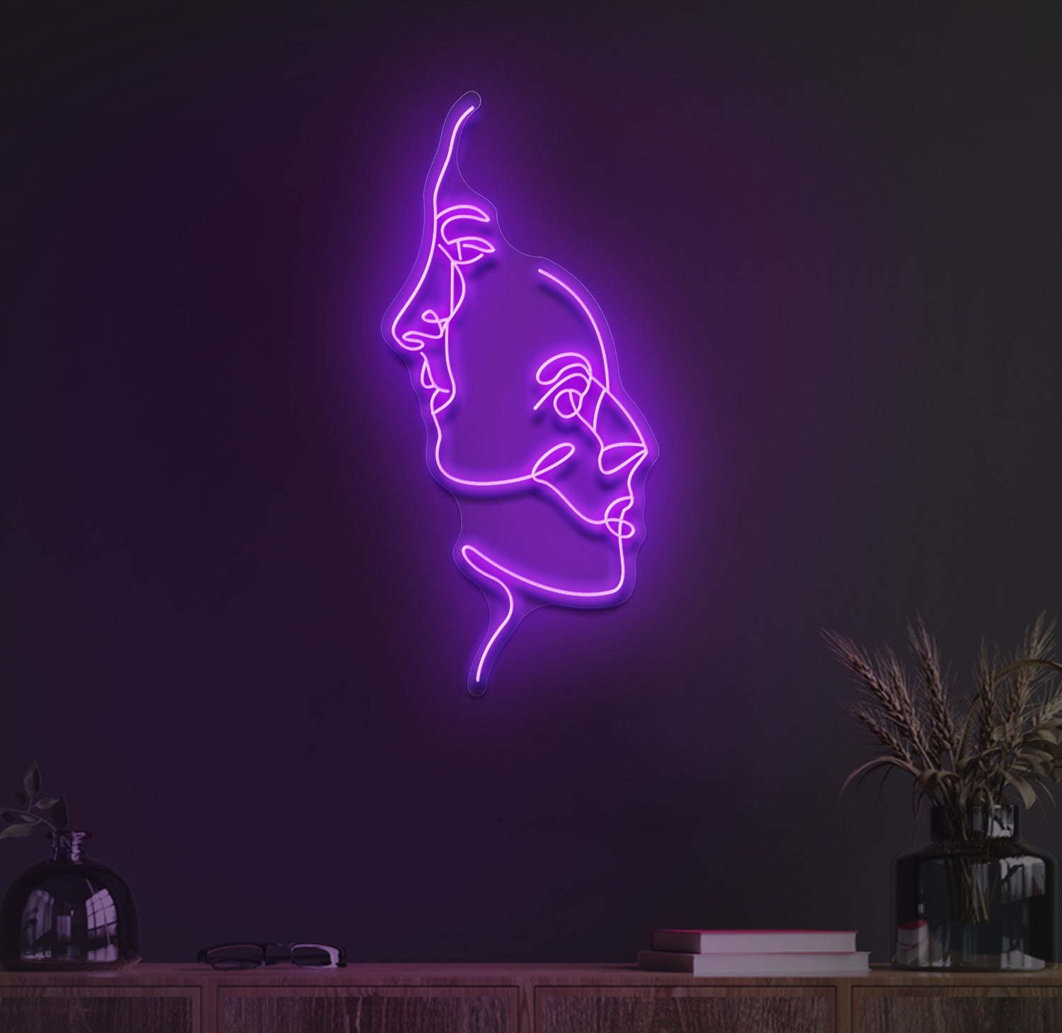 Two Face Neon Sign